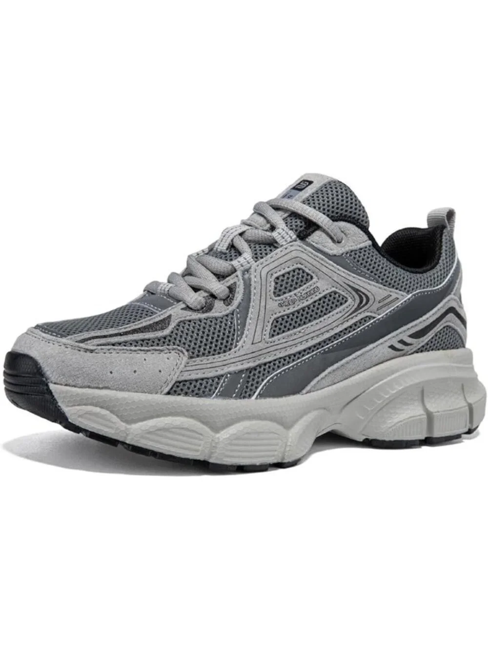 Women's Dark Grey Chunky Fashion Sneakers Casual Sports Shoes Mesh Athletic